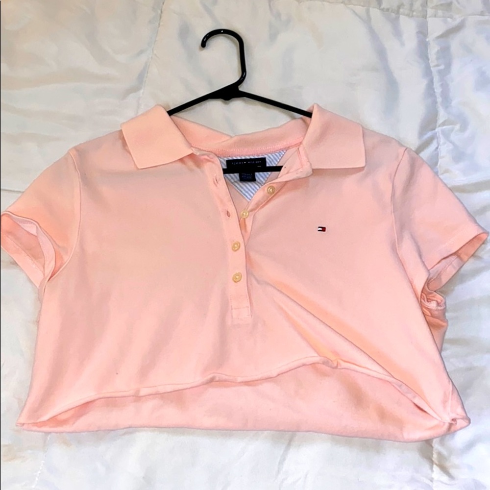 Pink Cropped Tommy Hilfiger shirt